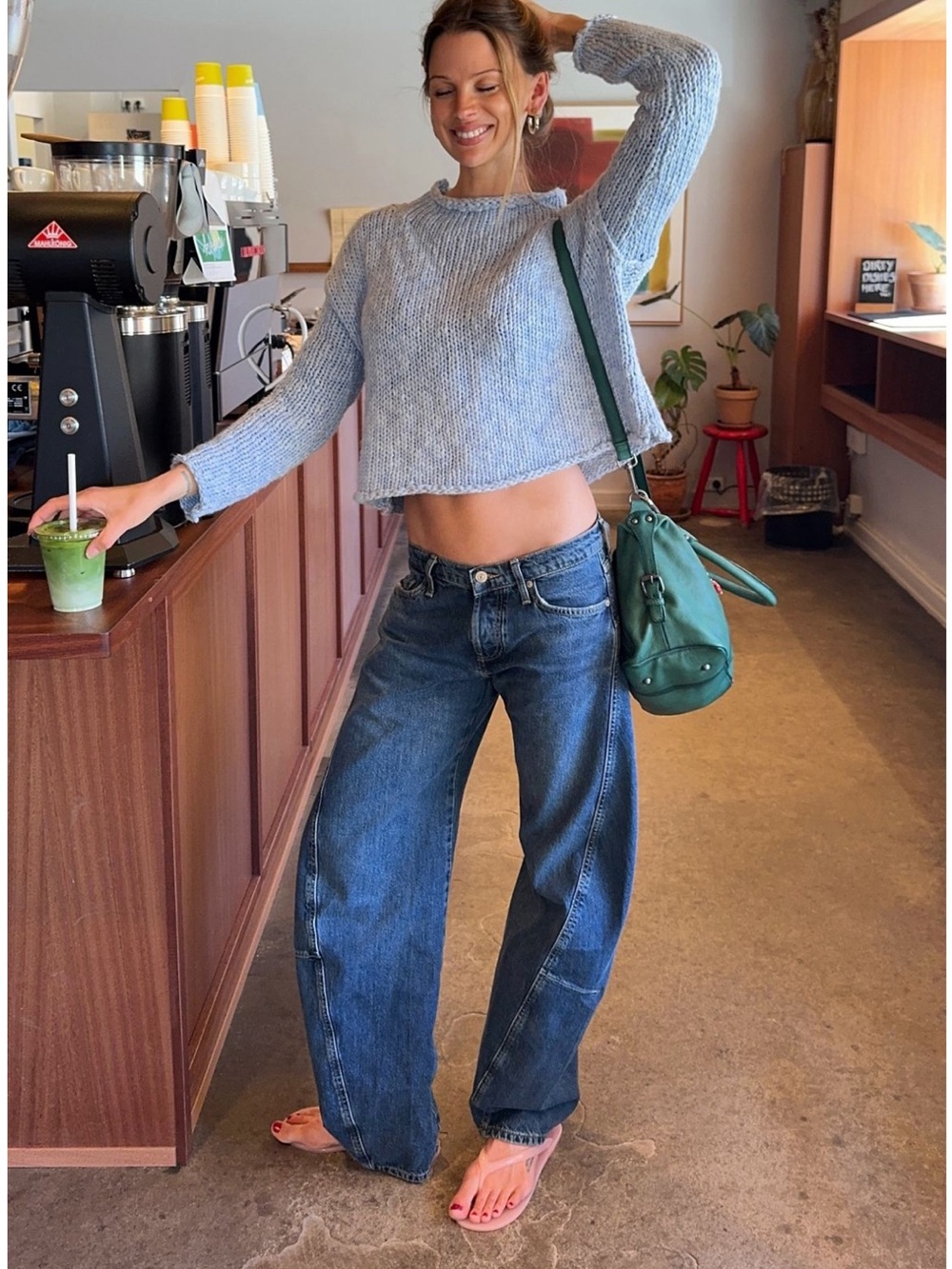 Free People Relaxed Boyfriend Jeans in Medium Blue